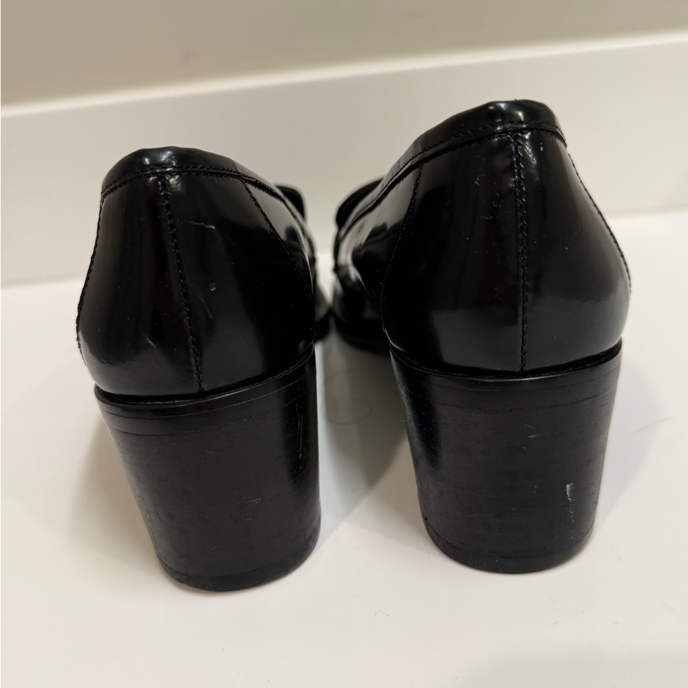 Coach Vintage Made in‎ ITALY Black Leather Block Heel Pumps Sz 7 – RARE - Picture 5 of 7